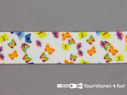 Elastiek multicolor 25mm vlinders