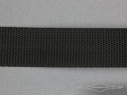 Rol 30 meter parachute band 25mm zwart