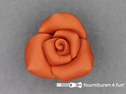 Bloemen knoop 21mm roosje herfst oranje