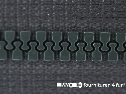 Deelbare bloktand rits - 6mm - met 2 schuivers - donker staalgrijs