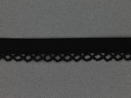 Deco biasband uni 12mm zwart