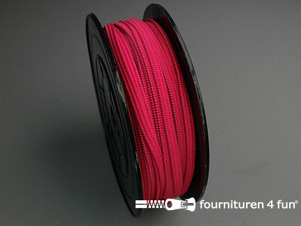 Rol 50 meter gekleurd soepel elastiek - 5mm - fuchsia roze