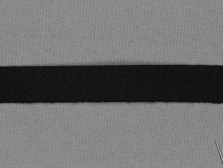 Bosje 5 meter luxe keperband 15mm zwart