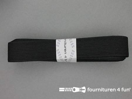 Band elastiek - soepel - 22mm - zwart - 2 meter