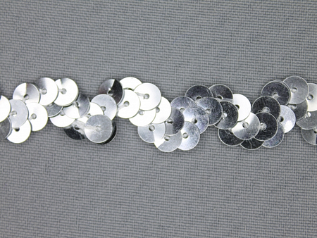 Pailletten zigzag band 15mm zilver