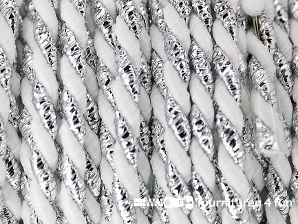 Rol 10 meter multicolor meubelkoord 3mm wit - zilver