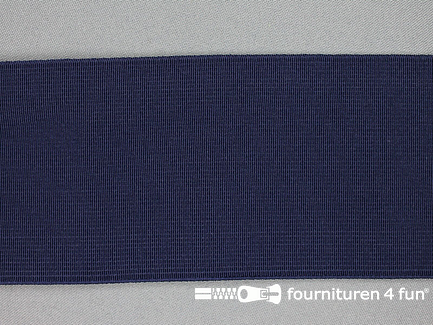 Gekleurd soepel elastiek 80mm marine blauw