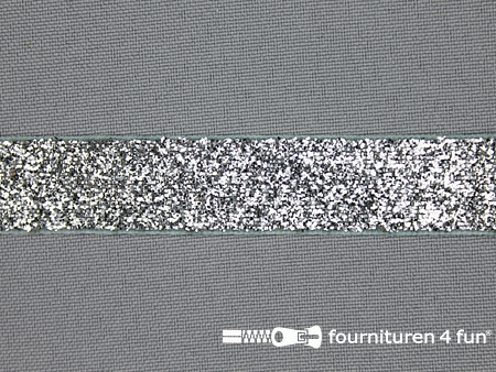 Fluweel lint 15mm zilver