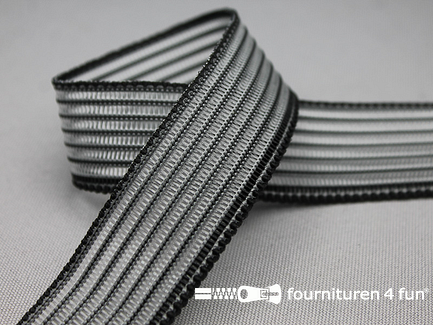 COUPON 19,6 meter (4 stukken, 14,8 + 1,4 + 1 + 2,4 meter) Rimpel elastiek - 25mm - zwart