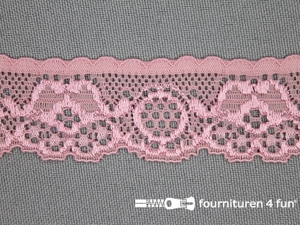 Elastisch kant 24mm oud roze