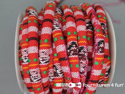 Ibiza koord 8mm rood oranje groen