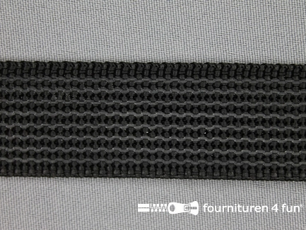Halsband met rubber - 25mm - zwart