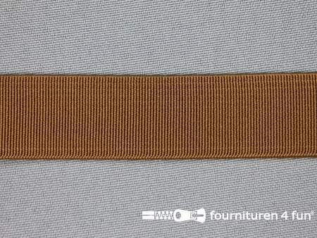 Rol 25 meter gekleurd soepel elastiek - 20mm - havanna bruin