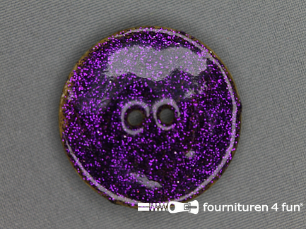 Kokos knoop 40mm glitter cyclaam