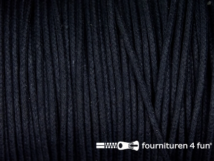 Katoen wax-look koord 1,5mm marine blauw