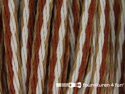 Jassen koord 3mm bruin - camel - beige