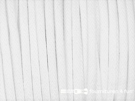 Rol 50 meter katoen wax-look koord 3mm wit