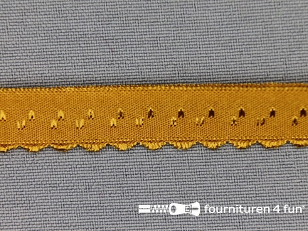 Luxe elastische biasband 12mm cognac