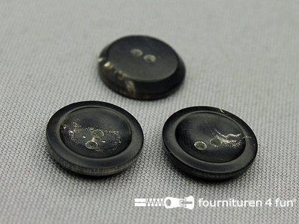 Kunststof design knoop - 18mm - gemêleerd zwart