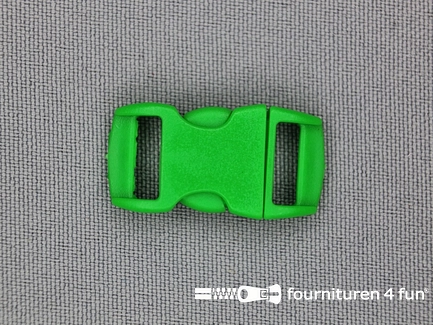 Gebogen parachutegesp - budget gesp - 10mm - groen - kunststof