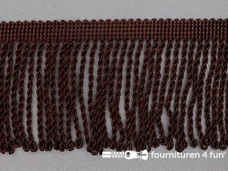 Viscose franje grof - 80mm - donker bruin