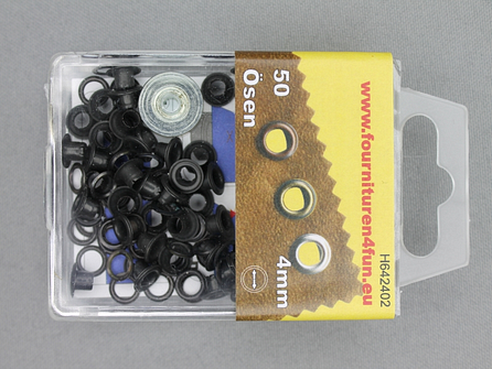 Ringen en schijven 4mm zwart brons 50 stuks