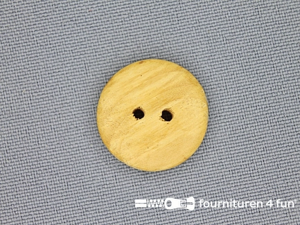 Houten knoop 19mm glad - licht hout