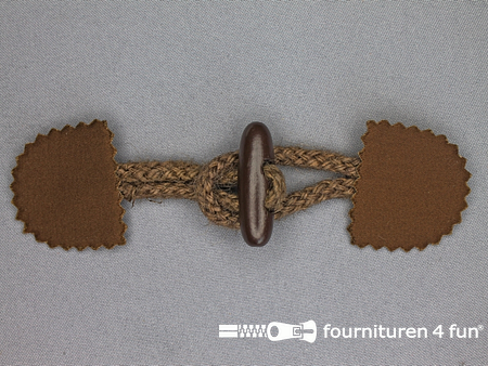 Canvas houtje touwtje 40x150mm choco bruin