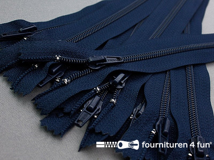 10 stuks nylon broek ritsen - 15cm - marine blauw