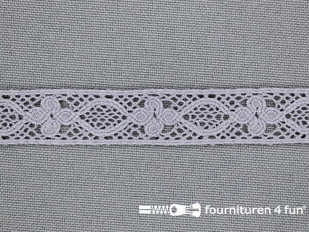 COUPON 6,4 meter (3 stukken, 4 + 1 + 1,4 meter) Ibiza broderie 13mm grijs