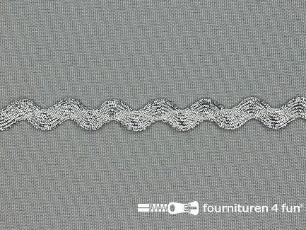 RESTANT Kaart 25 meter zigzag band 10mm - metal gun - zilver