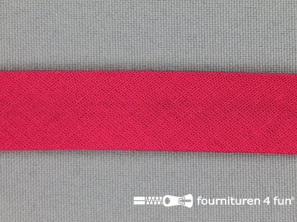 Rol 25 meter katoenen biasband - 18mm - fuchsia rood