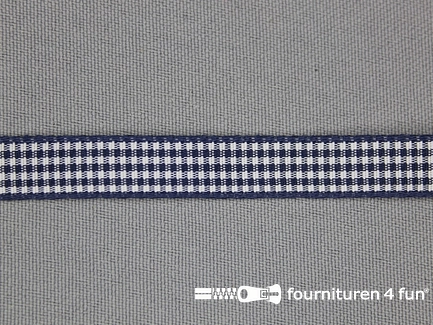 Ruitjes lint - 10mm - marine blauw