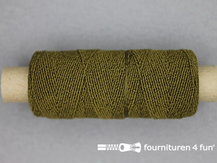 Elastisch garen - rimpel elastiek - 30 meter - olijf groen