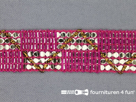 RESTANT Rol 8 meter party band 26mm fuchsia roze