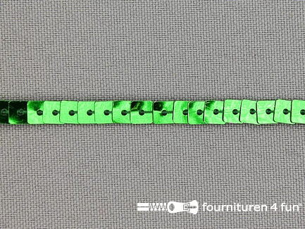 COUPON 19 meter Pailletten band - vierkant 5mm - groen - B-keuze