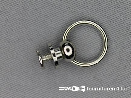 Halsband decoratie 12mm ring - chroom