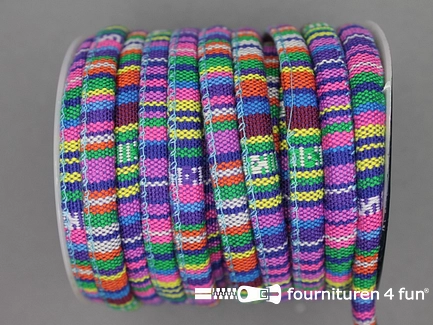 Ibiza koord 8mm paars groen geel