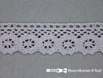 COUPON 6 meter Ibiza broderie 23mm grijs