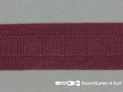 Plooiband - 25mm - bordeaux rood