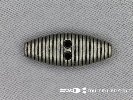 Houtje touwtje knoop 30mm zwart zilver
