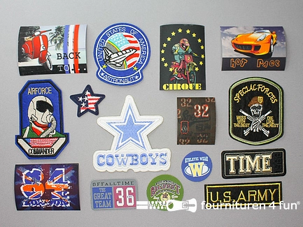 Collectie strijkapplicaties - 15 delige set - opstrijkbare patches