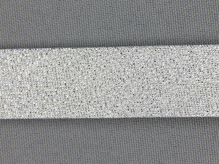Lurex biasband 18mm zilver
