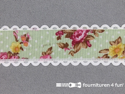 Vintage lint 25mm multicolor groen