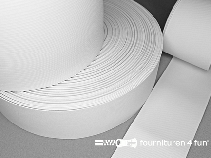 COUPON 5,8 meter (4 stukken, 1,85 + 1,7 + 1,15 + 1,1 meter) Band elastiek - 40mm - stevig - wit