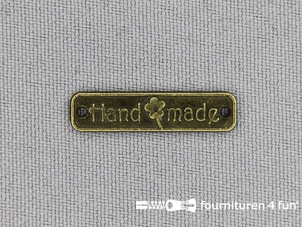 Steampunk label 25x6mm Handmade brons