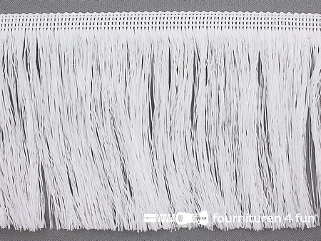 Viscose franje fijn - 110mm - wit