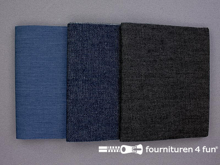 Reparatiedoeken set 3 stuks jeans blauw / zwart