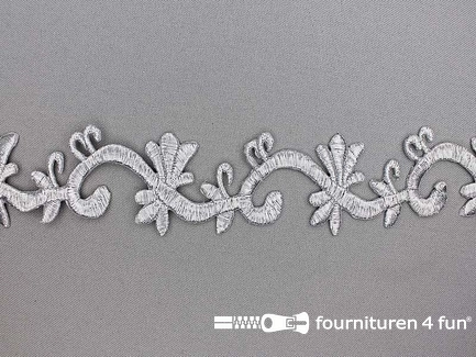 Barok applicatie 40mm zilver - per meter