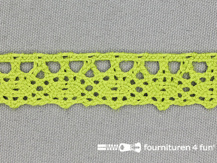 COUPON 6,2 meter (2 stukken, 4,8 + 1,4 meter) Ibiza broderie 20mm lime groen